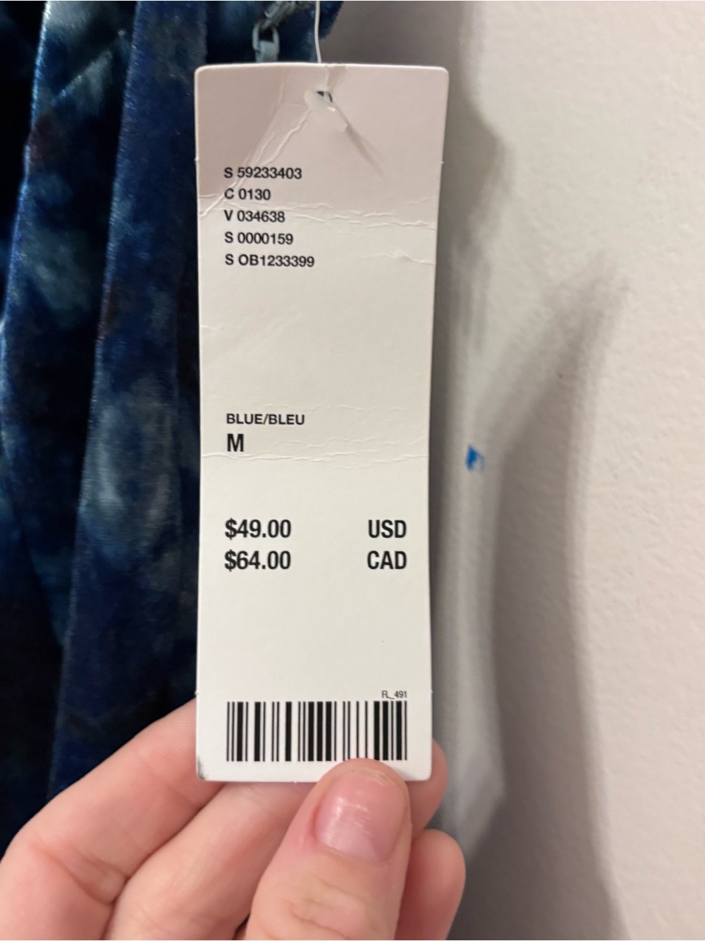 Urban Outfitters Blue Tie-Dye Cowl Neck Slip Dress - Picture 2 of 6